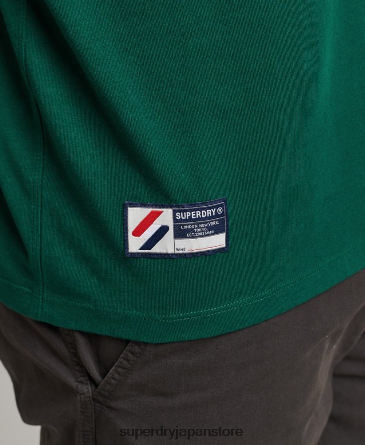 オーガニックコットン エッセンシャル ロゴ ルーズフィット T シャツ 男性 Superdry 衣類 緑 2J62PZ4969