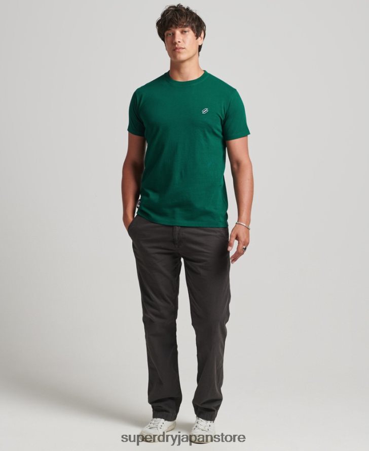 オーガニックコットン エッセンシャル ロゴ ルーズフィット T シャツ 男性 Superdry 衣類 緑 2J62PZ4969