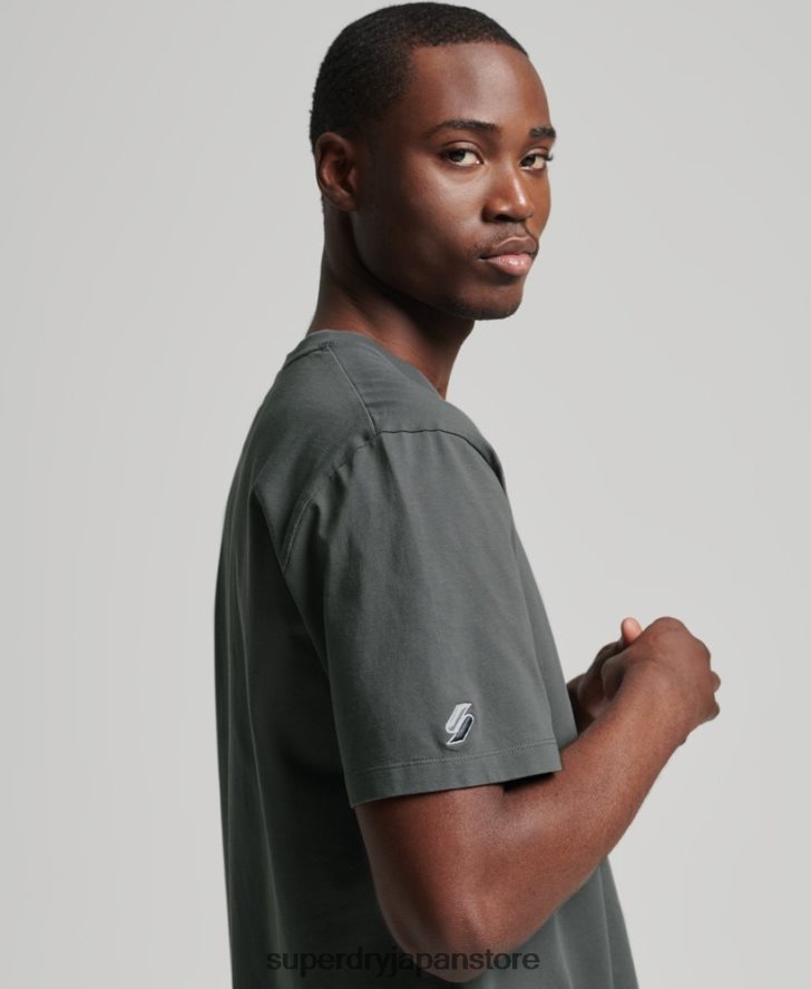 コアロゴリニアルーズTシャツ 男性 Superdry 衣類 緑 2J62PZ4977