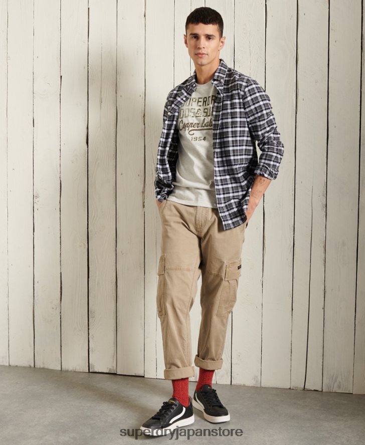 ワークウェア グラフィック ライトウェイト T シャツ 男性 Superdry 衣類 ライトグレー 2J62PZ4982