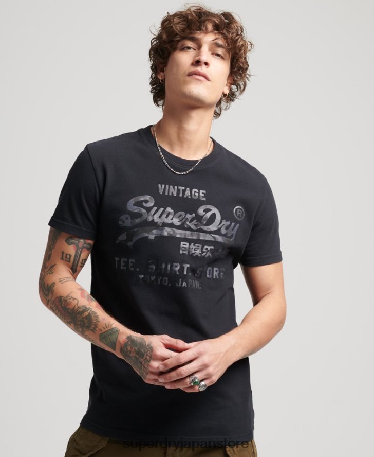 ヴィンテージロゴ ボンディングTシャツ 男性 Superdry 衣類 黒 2J62PZ4987