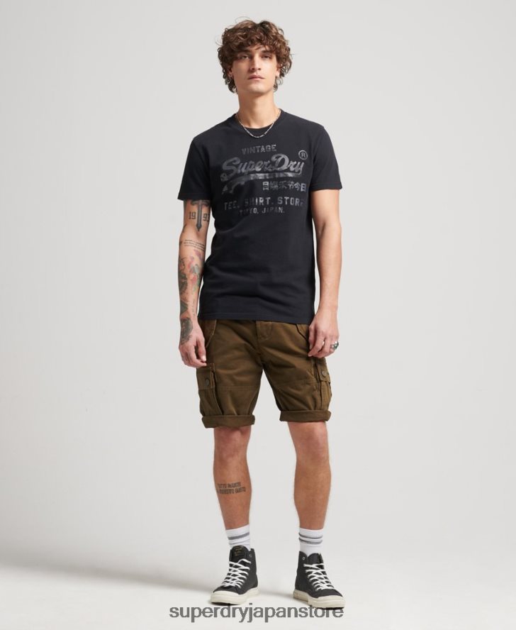 ヴィンテージロゴ ボンディングTシャツ 男性 Superdry 衣類 黒 2J62PZ4987