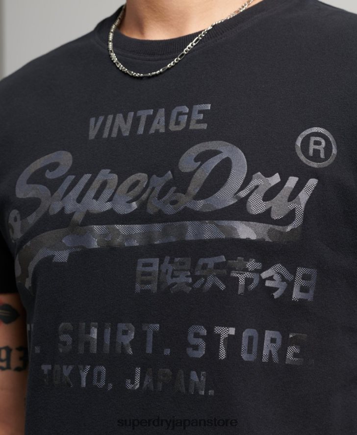 ヴィンテージロゴ ボンディングTシャツ 男性 Superdry 衣類 黒 2J62PZ4987