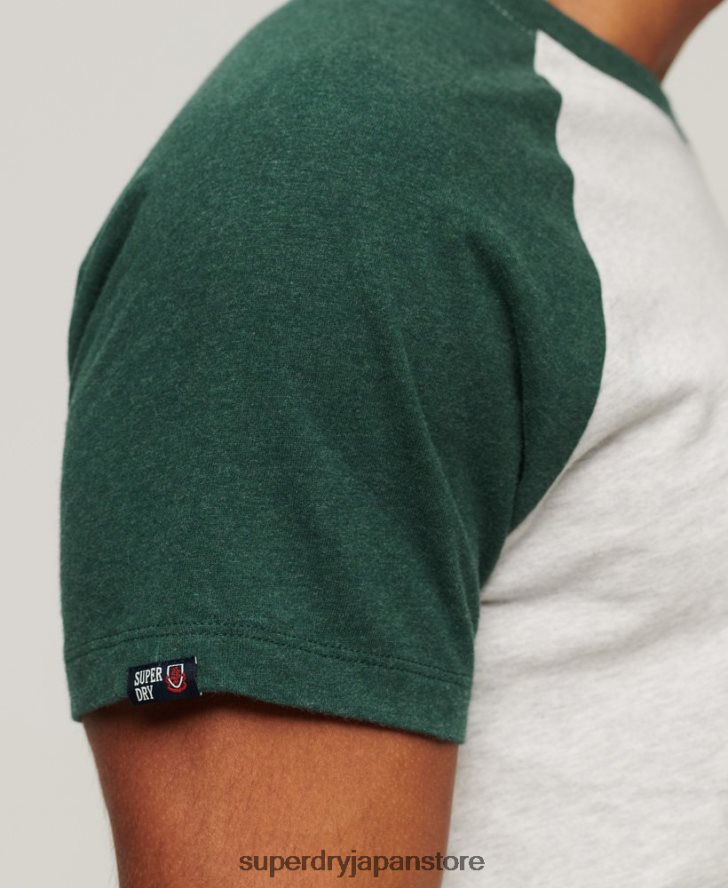 ヴィンテージロゴストアラグランTシャツ 男性 Superdry 衣類 緑 2J62PZ51