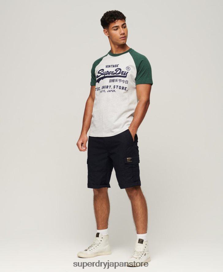 ヴィンテージロゴストアラグランTシャツ 男性 Superdry 衣類 緑 2J62PZ51