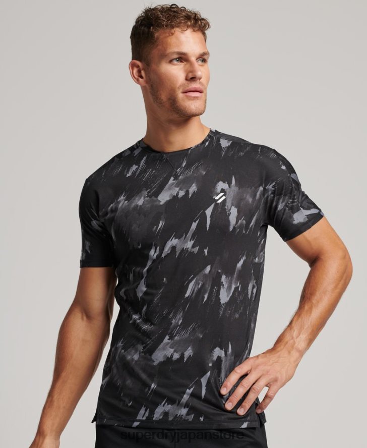 ランニング半袖Tシャツ 男性 Superdry 衣類 濃い灰色 2J62PZ5393