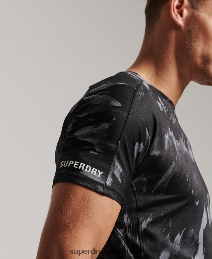 ランニング半袖Tシャツ 男性 Superdry 衣類 濃い灰色 2J62PZ5393