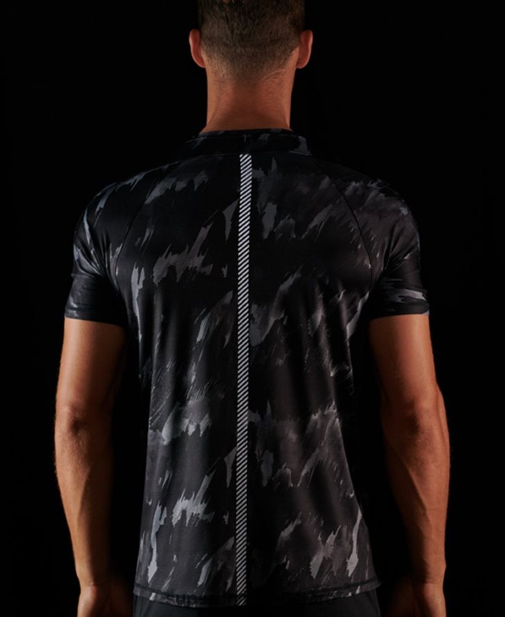 ランニング半袖Tシャツ 男性 Superdry 衣類 濃い灰色 2J62PZ5393