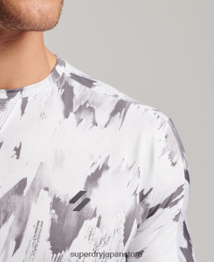 ランニング半袖Tシャツ 男性 Superdry 衣類 グレー 2J62PZ5394