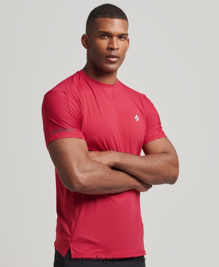 ランニング半袖Tシャツ 男性 Superdry 衣類 赤 2J62PZ5395