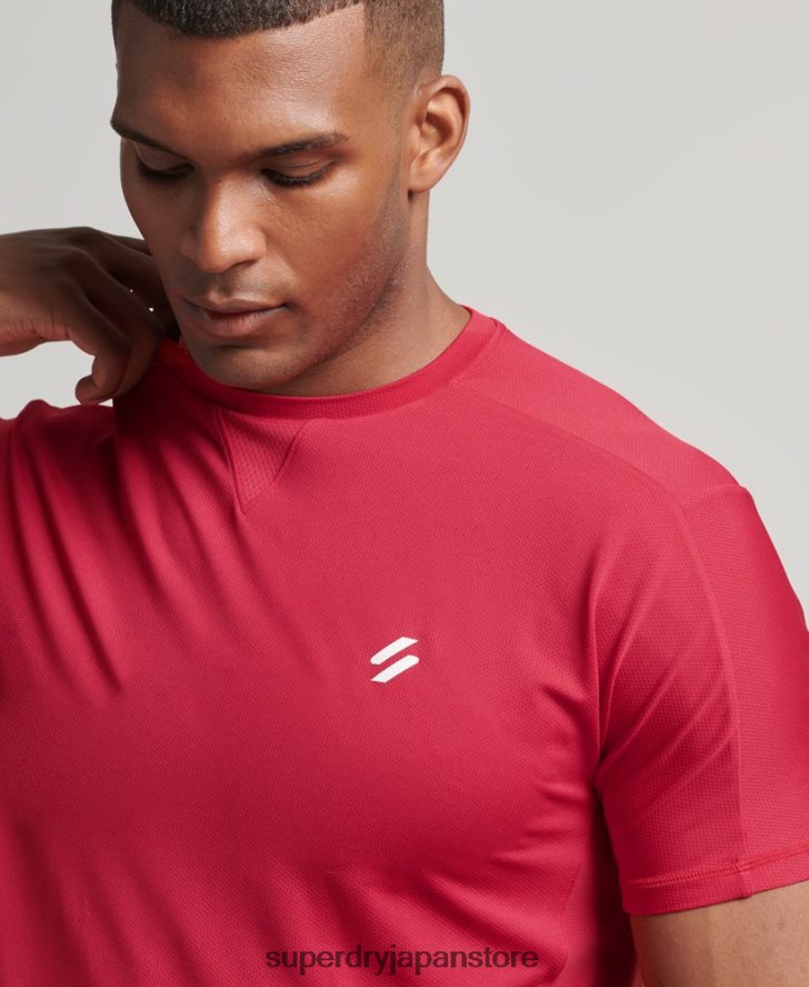 ランニング半袖Tシャツ 男性 Superdry 衣類 赤 2J62PZ5395