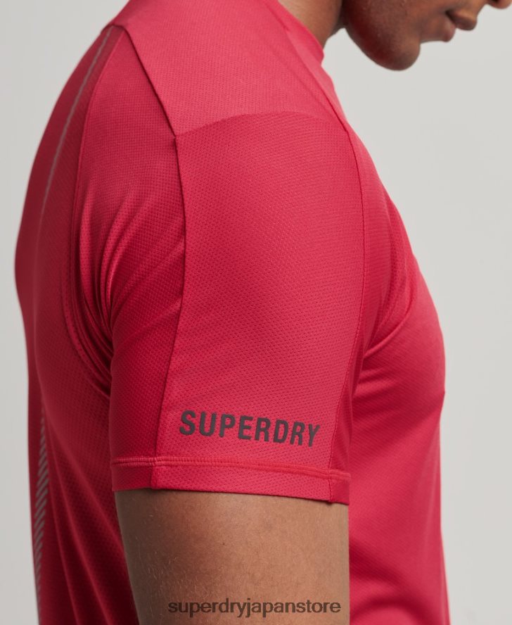 ランニング半袖Tシャツ 男性 Superdry 衣類 赤 2J62PZ5395