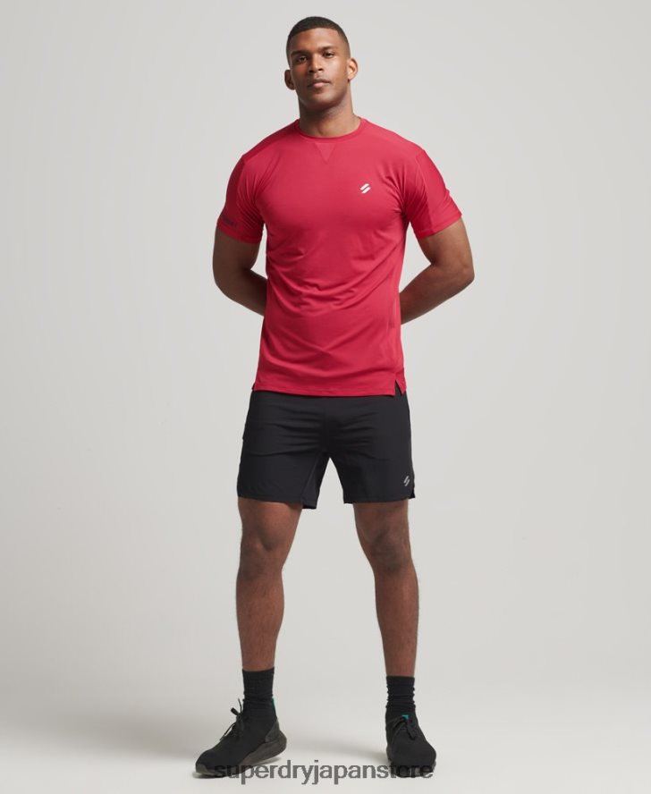 ランニング半袖Tシャツ 男性 Superdry 衣類 赤 2J62PZ5395