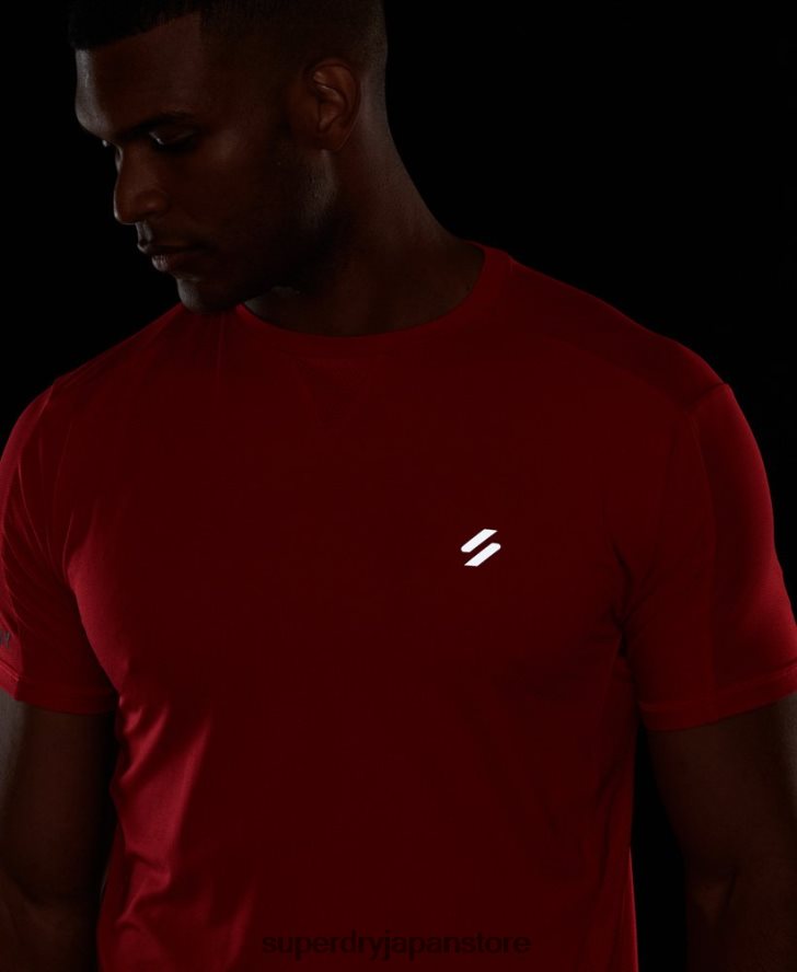 ランニング半袖Tシャツ 男性 Superdry 衣類 赤 2J62PZ5395