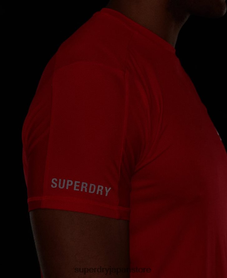 ランニング半袖Tシャツ 男性 Superdry 衣類 赤 2J62PZ5395