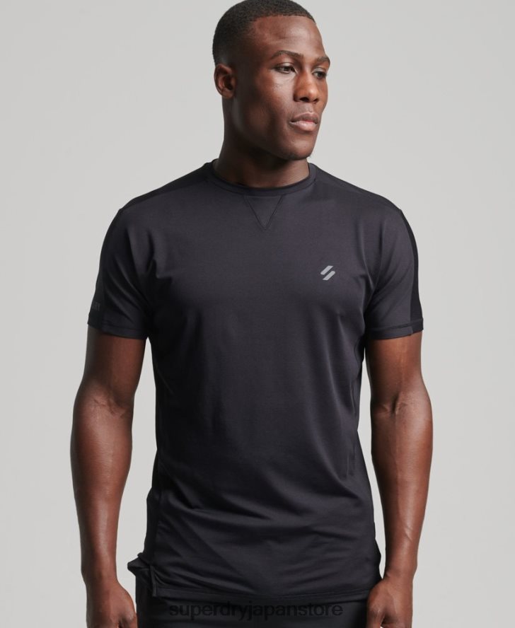 ランニング半袖Tシャツ 男性 Superdry 衣類 黒 2J62PZ5403
