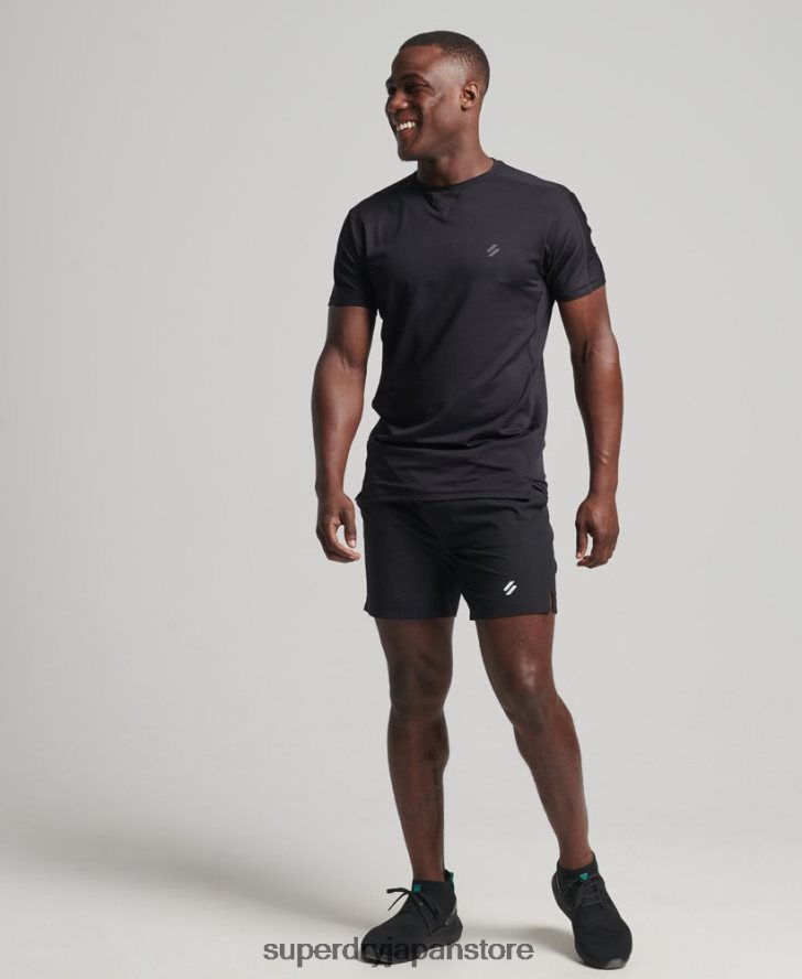ランニング半袖Tシャツ 男性 Superdry 衣類 黒 2J62PZ5403