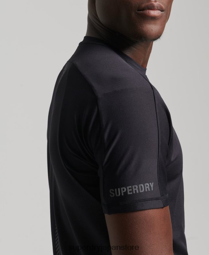 ランニング半袖Tシャツ 男性 Superdry 衣類 黒 2J62PZ5403