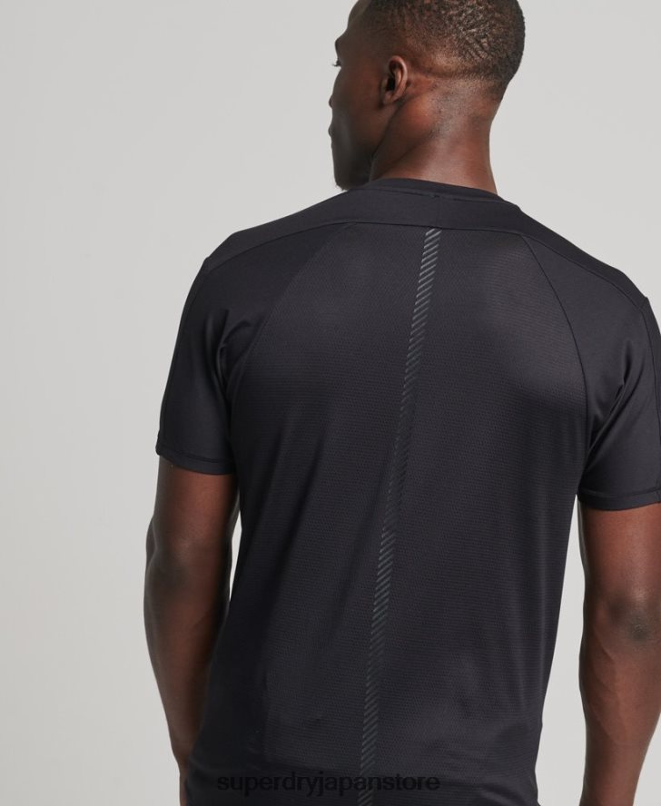 ランニング半袖Tシャツ 男性 Superdry 衣類 黒 2J62PZ5403