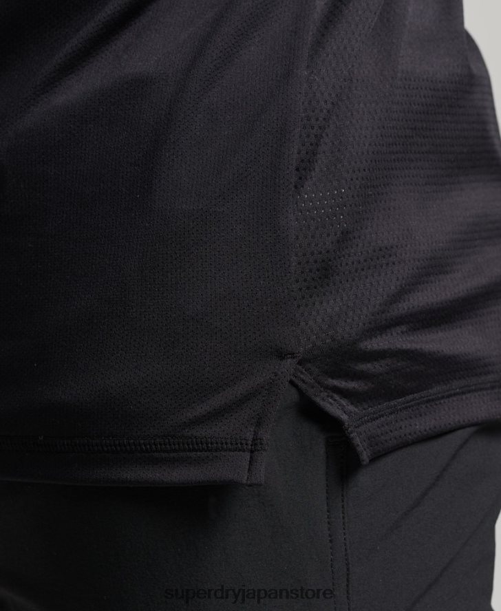 ランニング半袖Tシャツ 男性 Superdry 衣類 黒 2J62PZ5403