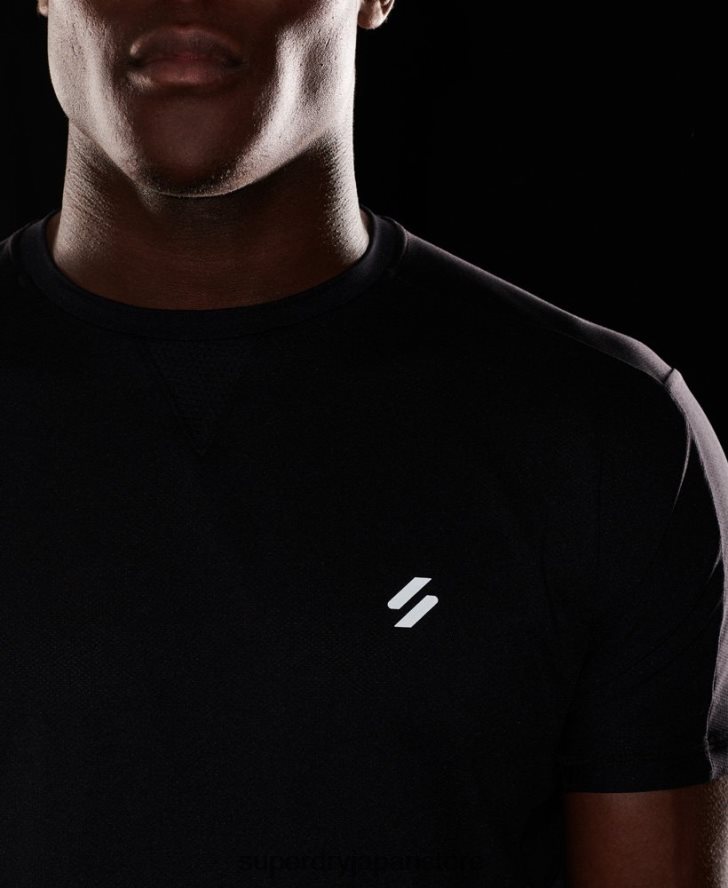 ランニング半袖Tシャツ 男性 Superdry 衣類 黒 2J62PZ5403