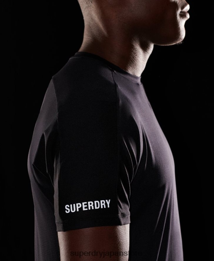 ランニング半袖Tシャツ 男性 Superdry 衣類 黒 2J62PZ5403