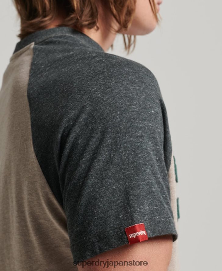 ヴィンテージ グレート アウトドア アップリケ ラグラン T シャツ 男性 Superdry 衣類 ベージュ 2J62PZ5