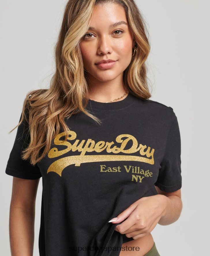 装飾グラフィックロゴ Tシャツ 女性 Superdry 衣類 黒 2J62PZ6185