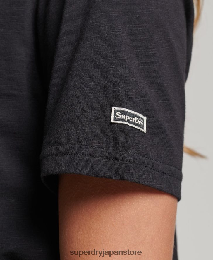 装飾グラフィックロゴ Tシャツ 女性 Superdry 衣類 黒 2J62PZ6185
