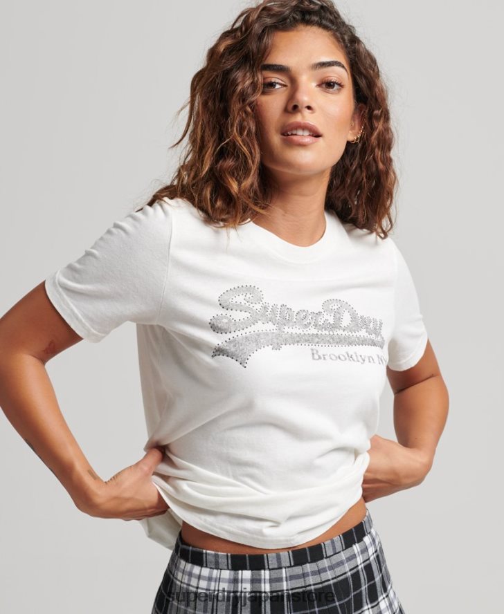 装飾グラフィックロゴ Tシャツ 女性 Superdry 衣類 クリーム 2J62PZ6188