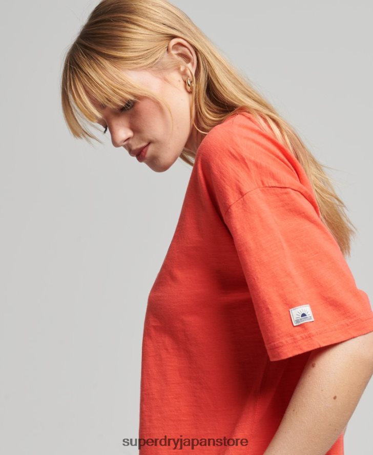 ヴィンテージカリストライプTシャツ 女性 Superdry 衣類 オレンジ 2J62PZ6189