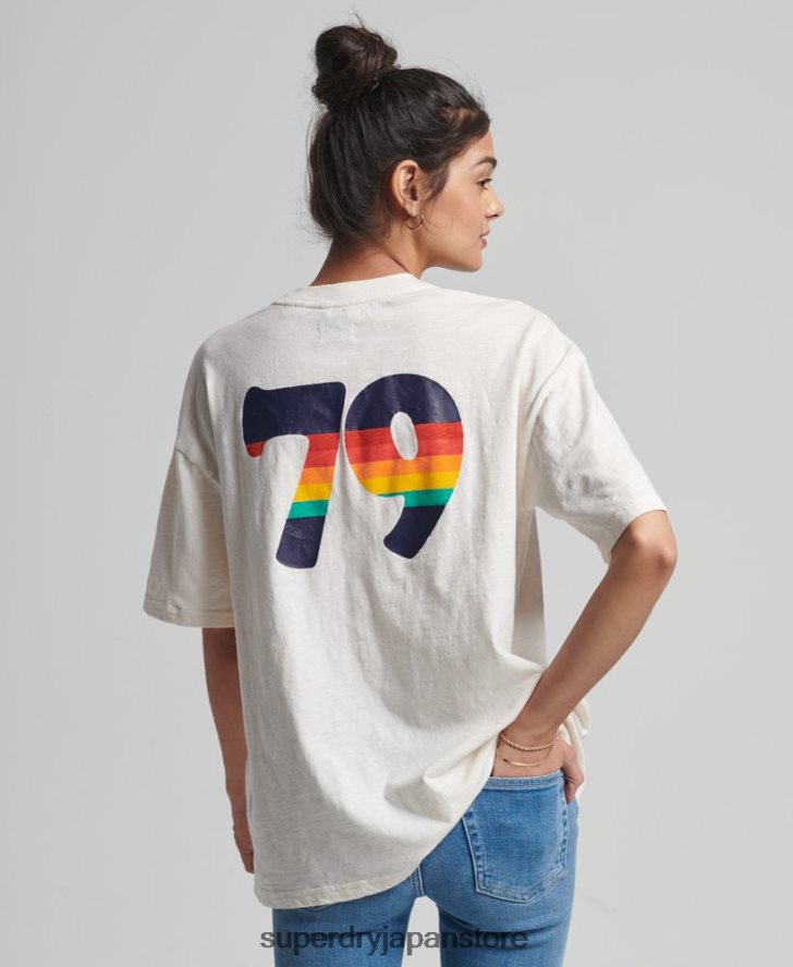 ヴィンテージカリストライプTシャツ 女性 Superdry 衣類 白 2J62PZ6191
