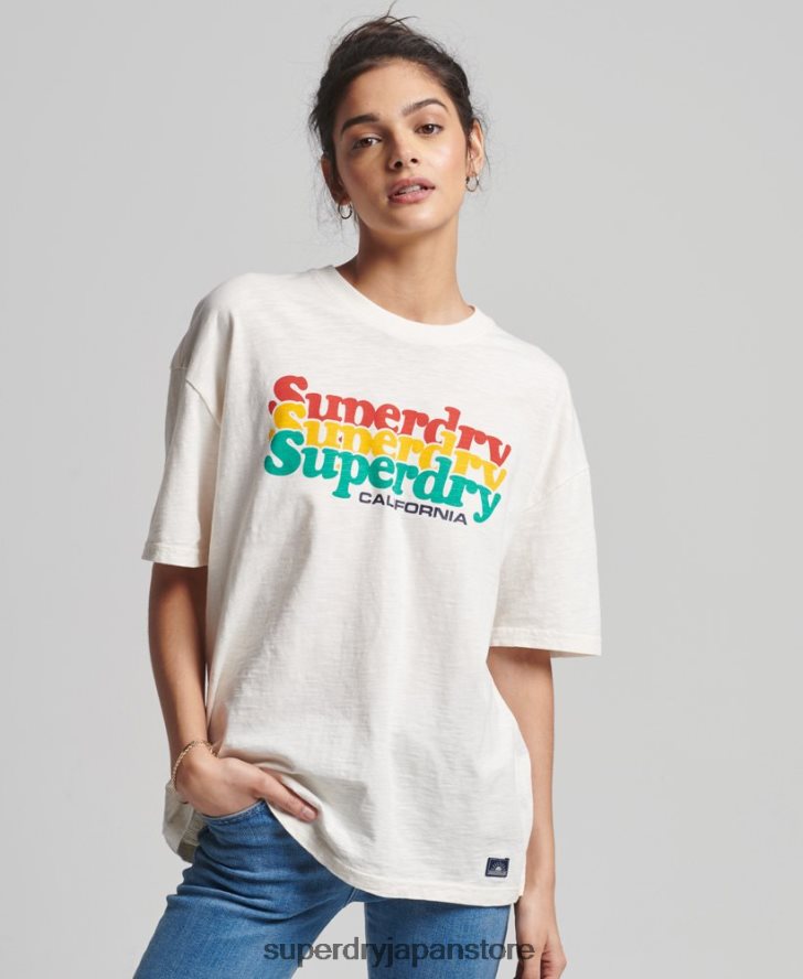 ヴィンテージカリストライプTシャツ 女性 Superdry 衣類 白 2J62PZ6191