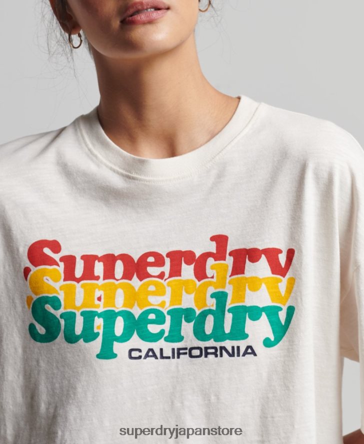 ヴィンテージカリストライプTシャツ 女性 Superdry 衣類 白 2J62PZ6191