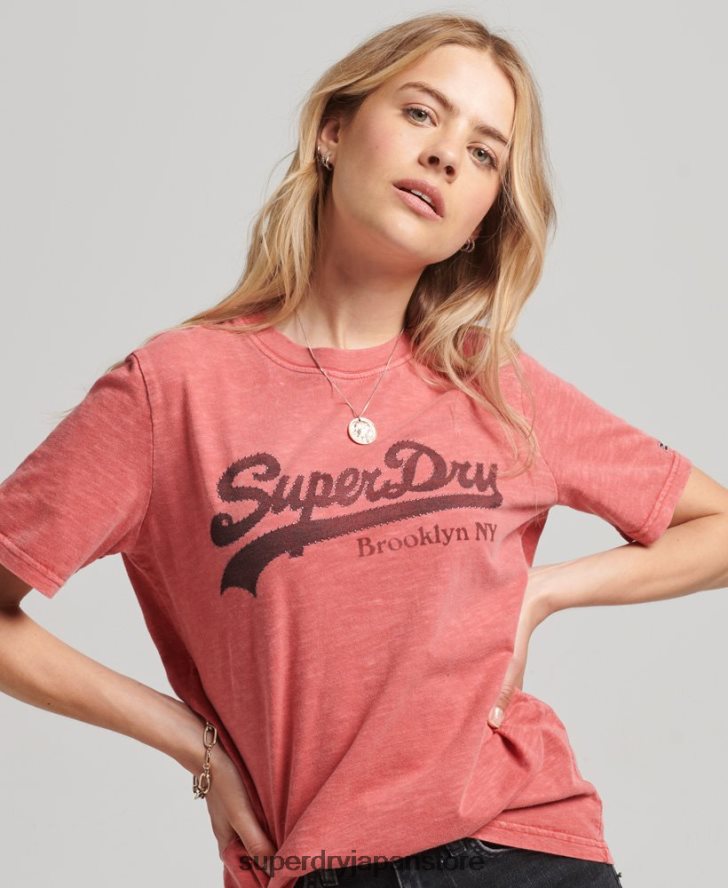 装飾グラフィックロゴ Tシャツ 女性 Superdry 衣類 赤 2J62PZ6193