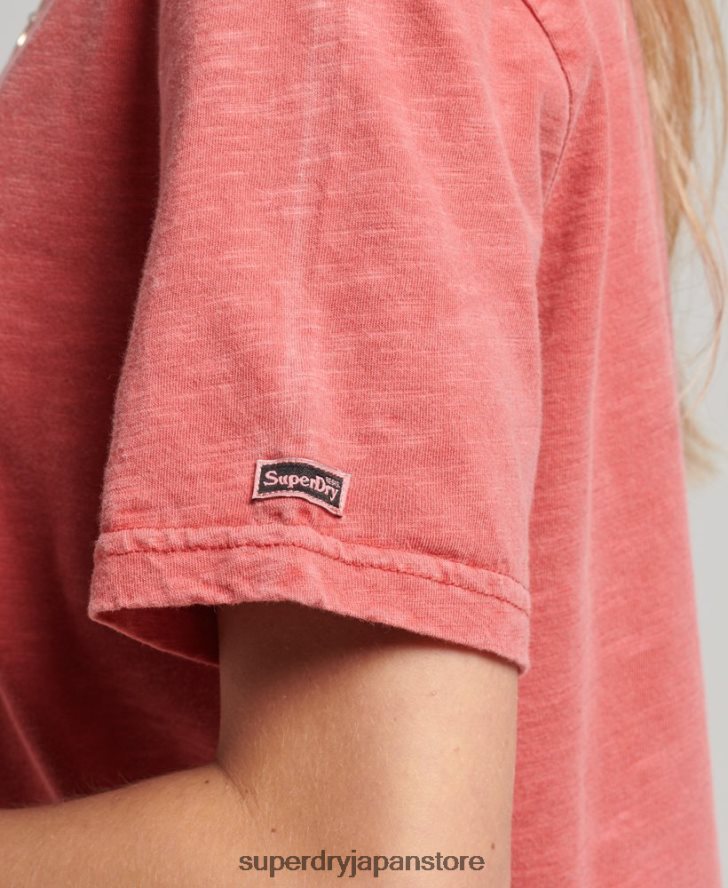 装飾グラフィックロゴ Tシャツ 女性 Superdry 衣類 赤 2J62PZ6193