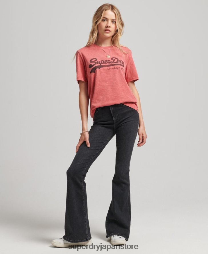 装飾グラフィックロゴ Tシャツ 女性 Superdry 衣類 赤 2J62PZ6193