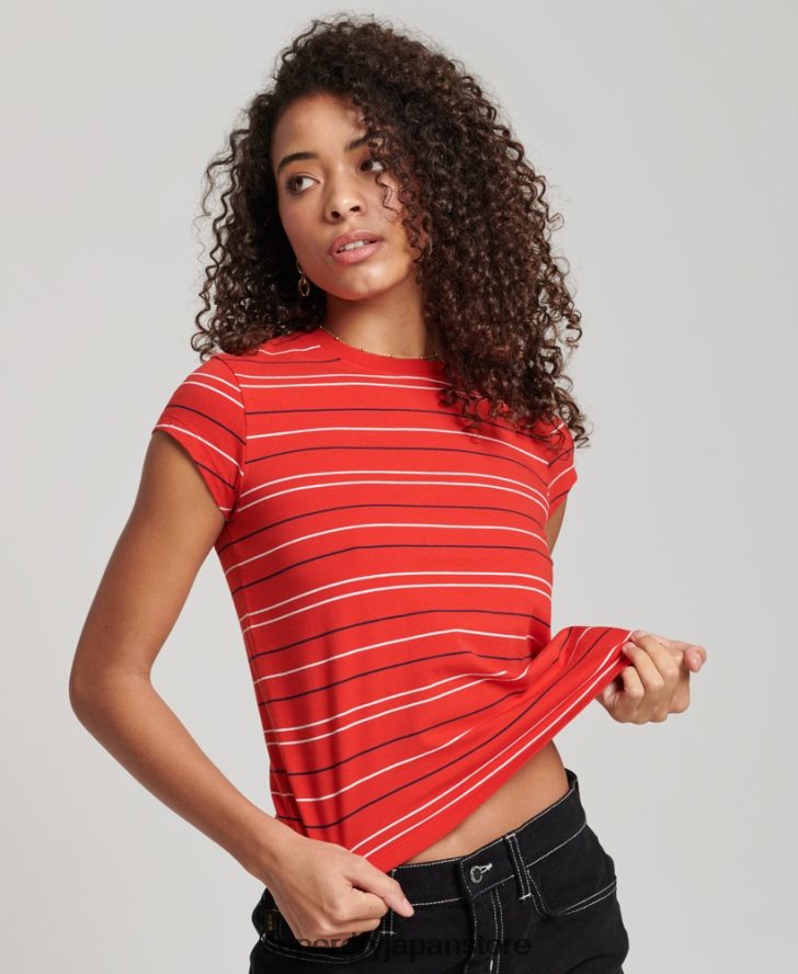 ヴィンテージ クロップド T シャツ 女性 Superdry 衣類 赤 2J62PZ6195