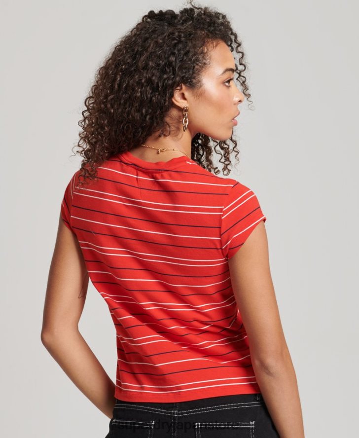 ヴィンテージ クロップド T シャツ 女性 Superdry 衣類 赤 2J62PZ6195
