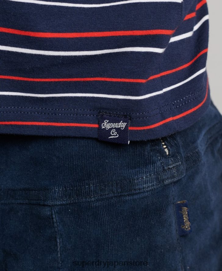ヴィンテージ クロップド T シャツ 女性 Superdry 衣類 海軍 2J62PZ6197