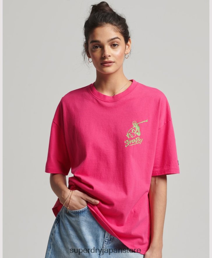 ヴィンテージカリTシャツ 女性 Superdry 衣類 ピンク 2J62PZ6198