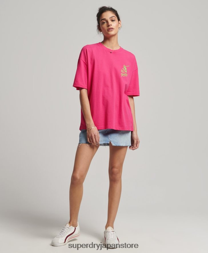 ヴィンテージカリTシャツ 女性 Superdry 衣類 ピンク 2J62PZ6198