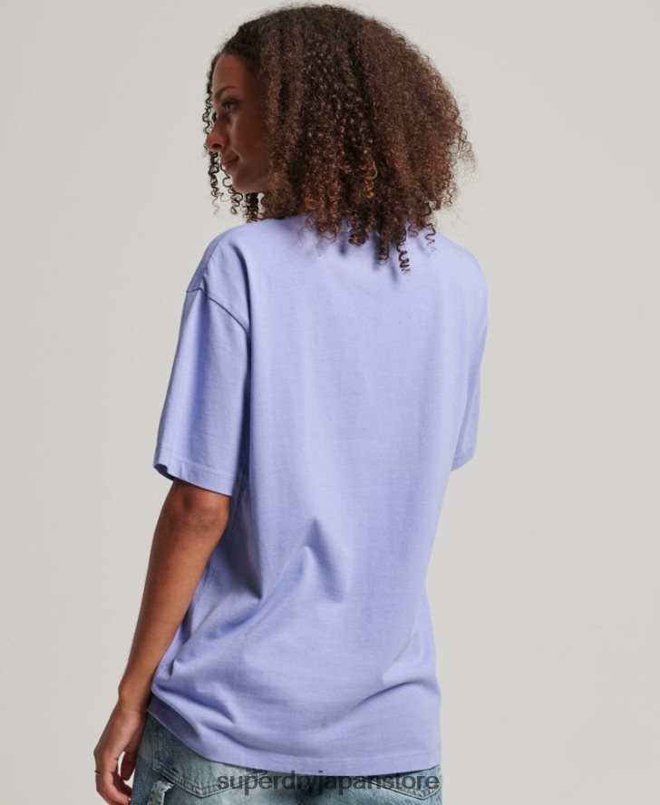 ロゴアップリケ ルーズTシャツ 女性 Superdry 衣類 紫 2J62PZ6199