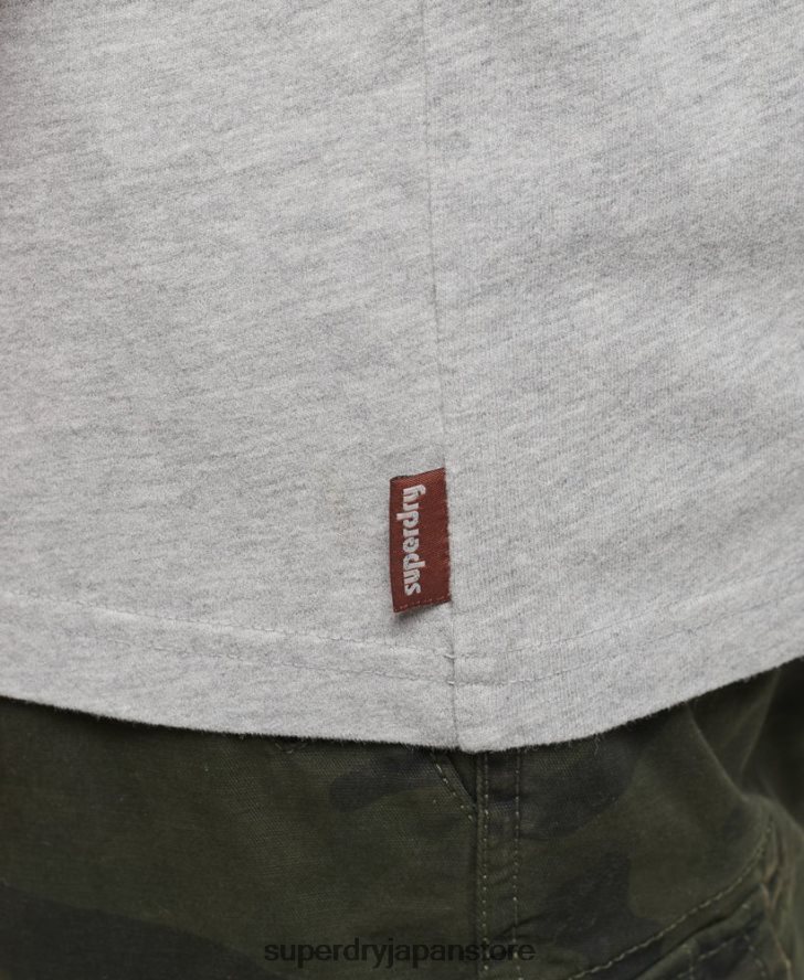 日本のグラフィックロゴTシャツ 男性 Superdry 衣類 グレー 2J62PZ61