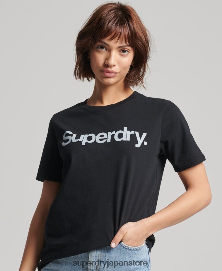 コアロゴTシャツ 女性 Superdry 衣類 黒 2J62PZ6211
