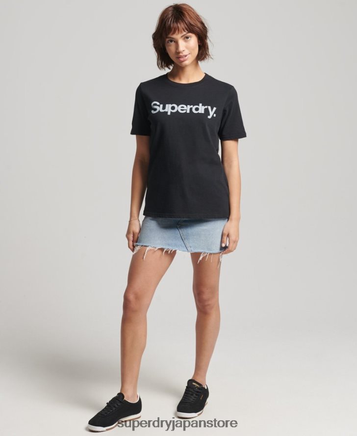 コアロゴTシャツ 女性 Superdry 衣類 黒 2J62PZ6211