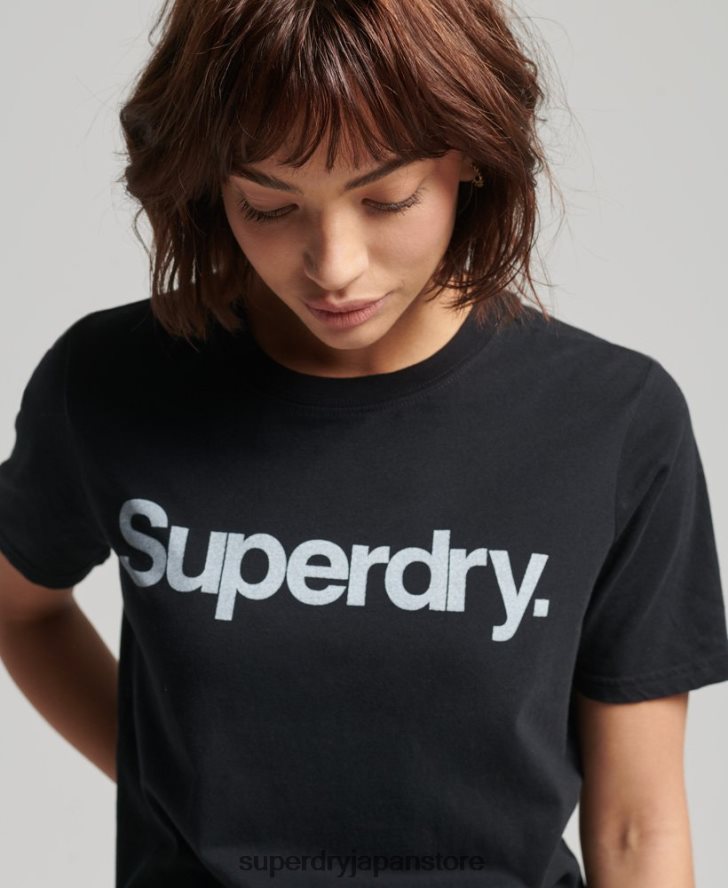 コアロゴTシャツ 女性 Superdry 衣類 黒 2J62PZ6211