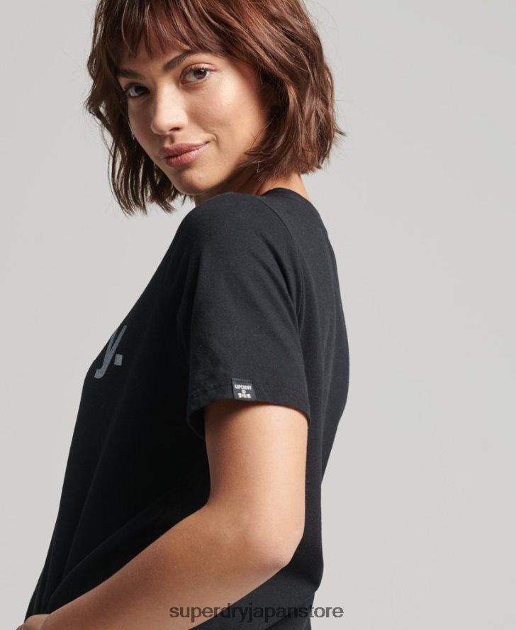 コアロゴTシャツ 女性 Superdry 衣類 黒 2J62PZ6211