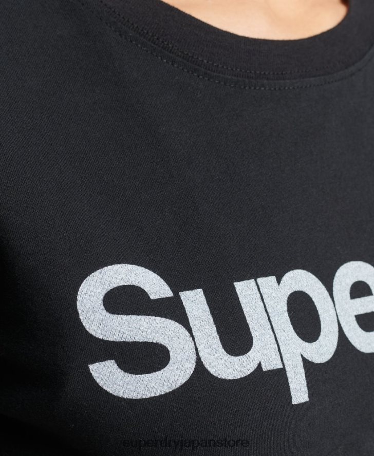 コアロゴTシャツ 女性 Superdry 衣類 黒 2J62PZ6211