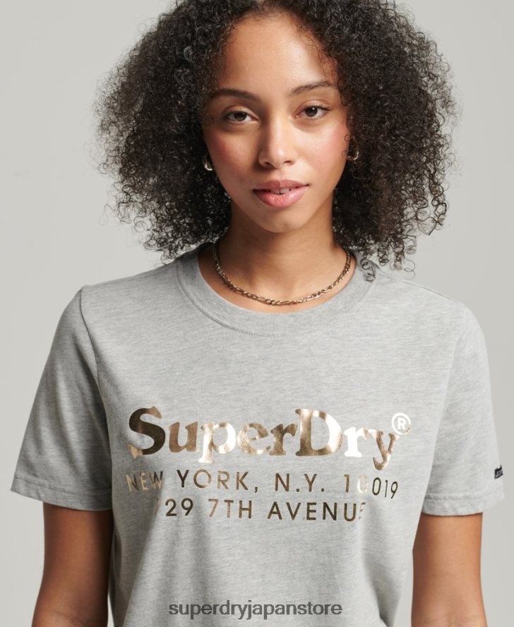 ヴィンテージ会場関心 T シャツ 女性 Superdry 衣類 グレー 2J62PZ6215